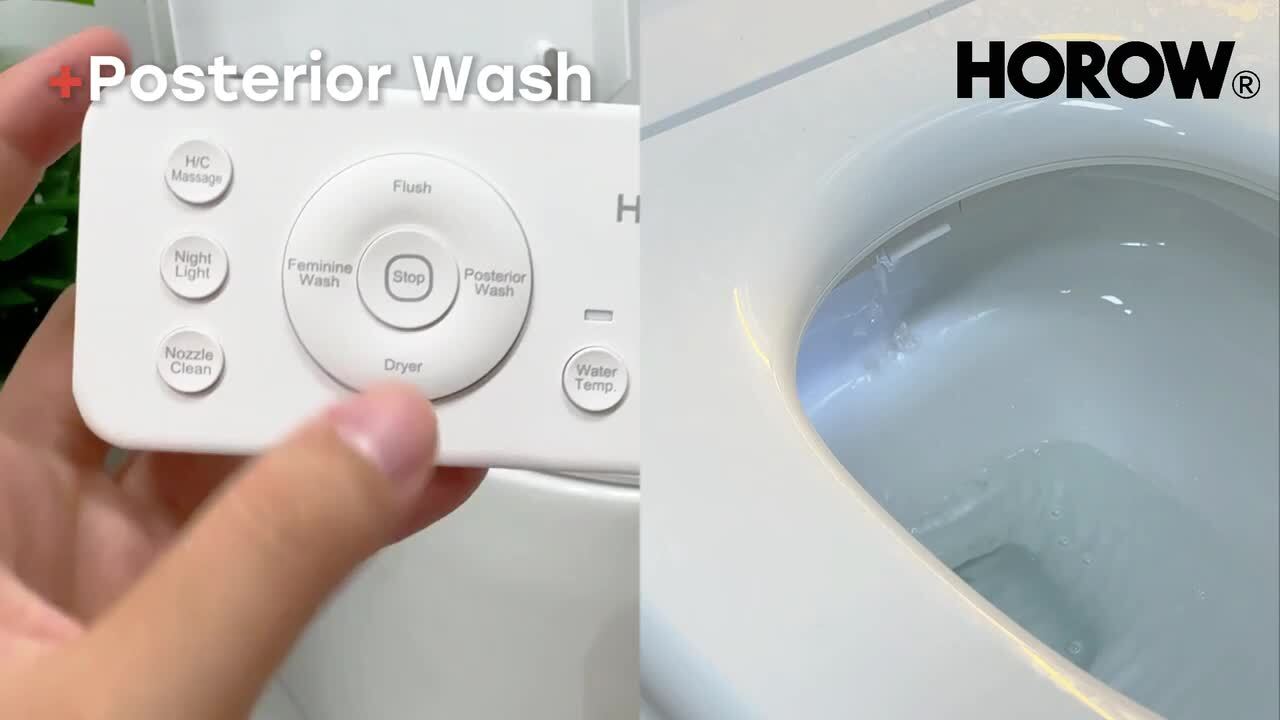 HOROW T38 Elegant Luxury Elongated Smart Bidet Toilet with Ambient Light in White