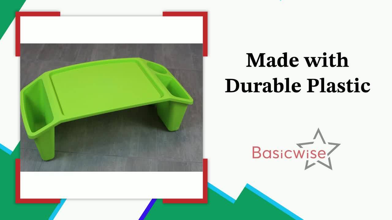 Basicwise Green Kids Lap Desk Tray Portable Activity Table