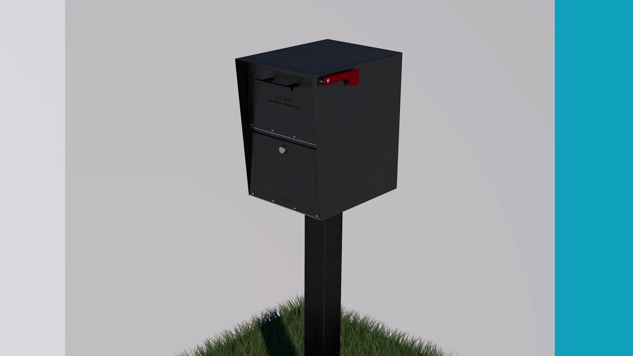 Oasis Post-Mount or Column-Mount Locking Mailbox in Black with Outgoing Mail Indicator Oasis Post-Mount or Column-Mount Locking Mailbox in Black with Outgoing Mail Indicator