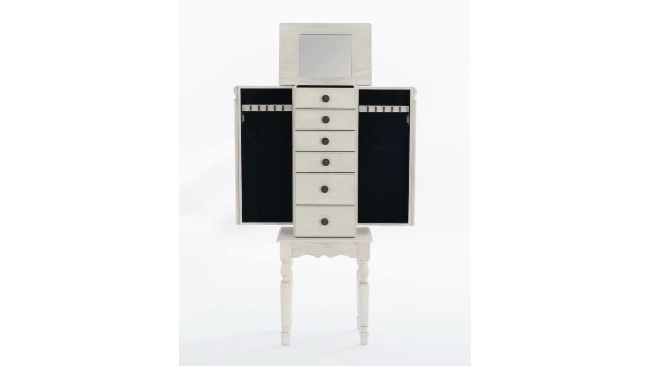 Powell Company Elaina Off White Jewelry Armoire 13.5 in. W x