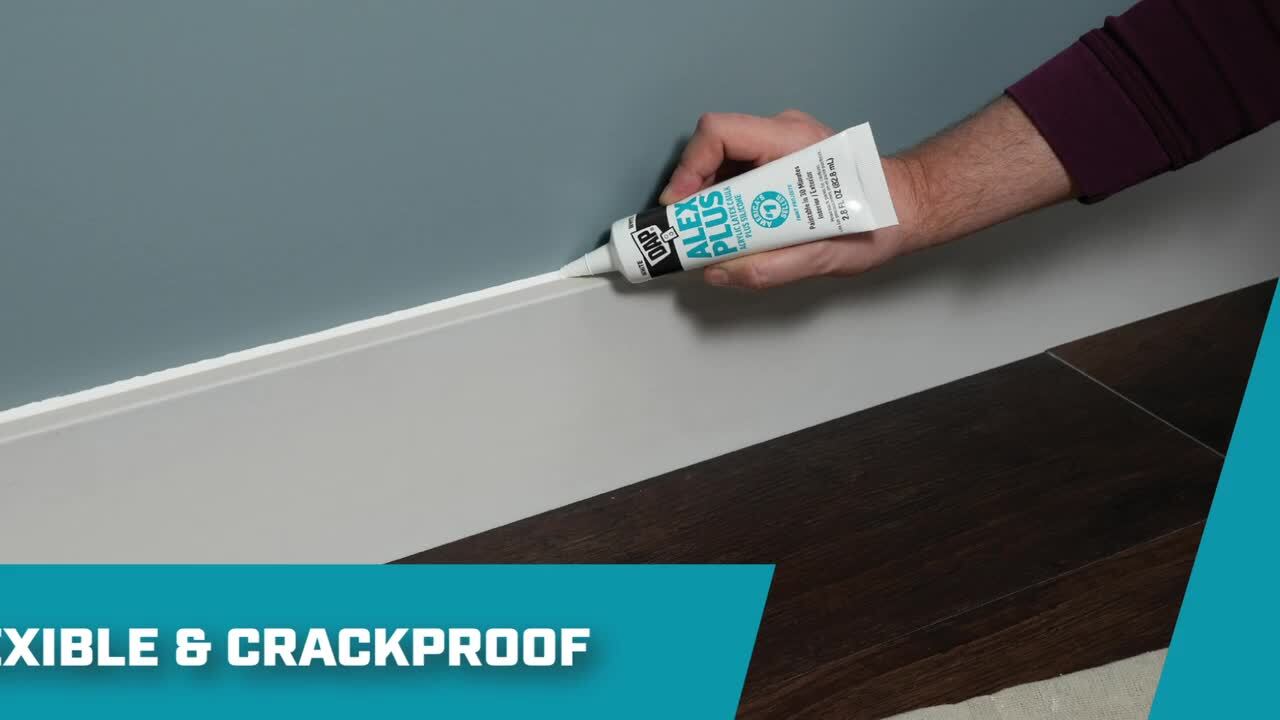 DAP Alex Plus 2.8 oz. White Acrylic Latex Caulk Plus Silicone (6