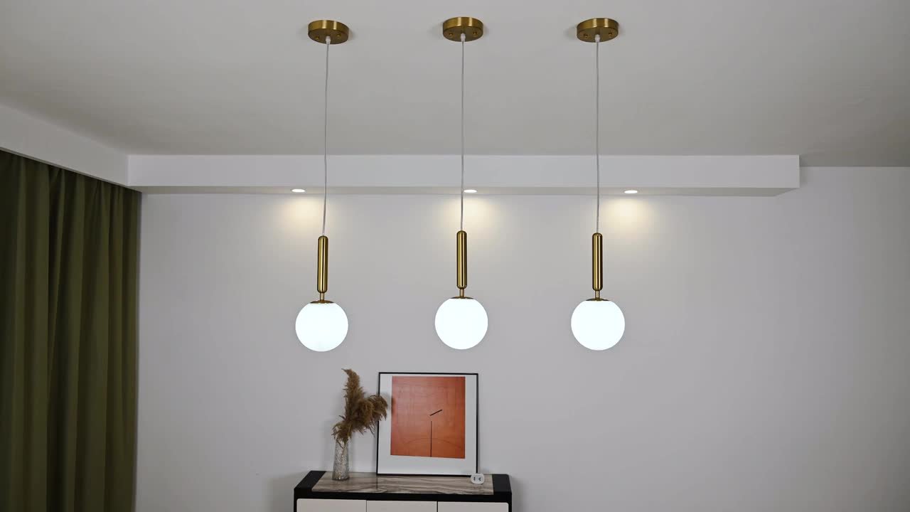 ZHLWIN Home Lighting 40W 1-Light Mid Century Gold Retro Pendant