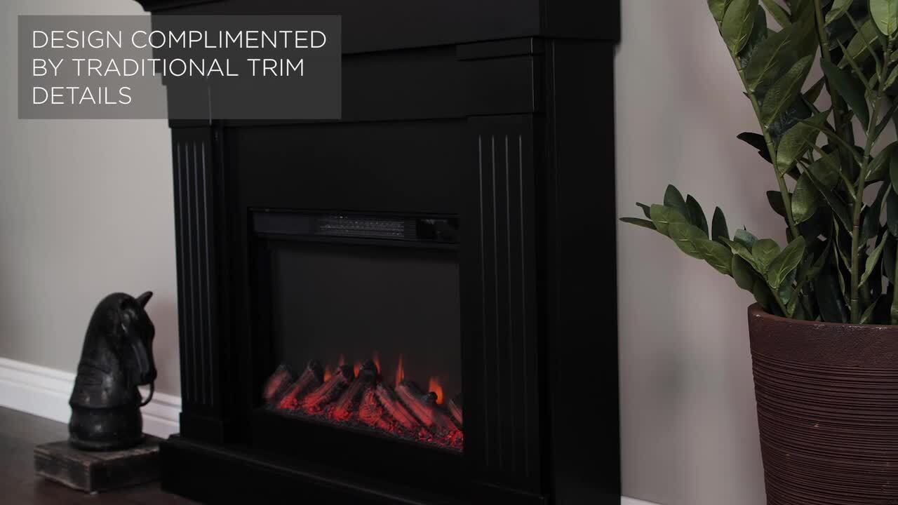 Real Flame Crawford Slim 48 in. Freestanding Wooden Electric
