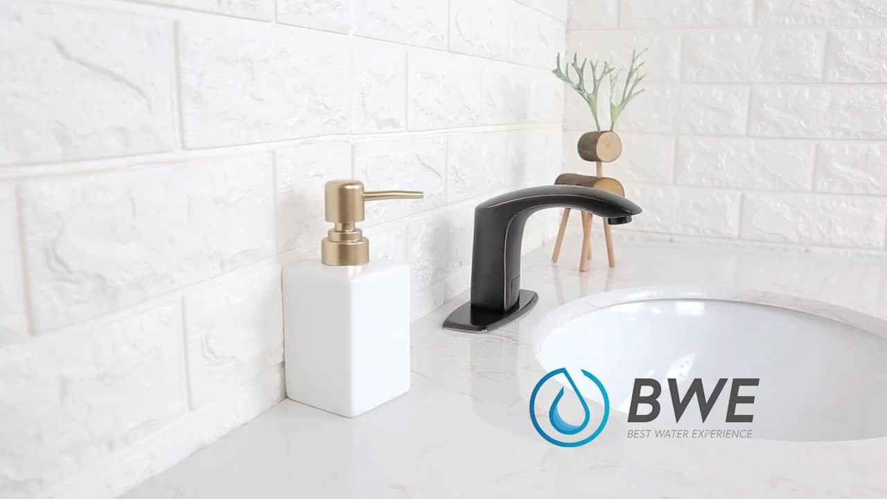 BWE Automatic Sensor Touchless Bathroom Sink Faucet With Deck Plate In