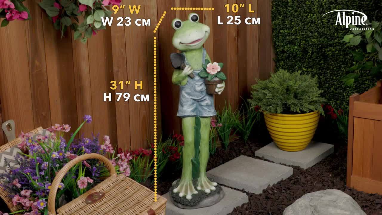 Alpine Corporation Gardener Frog Statue QWR1038 - The Home Depot Alpine Corporation Gardener Frog Statue QWR1038 - The Home Depot