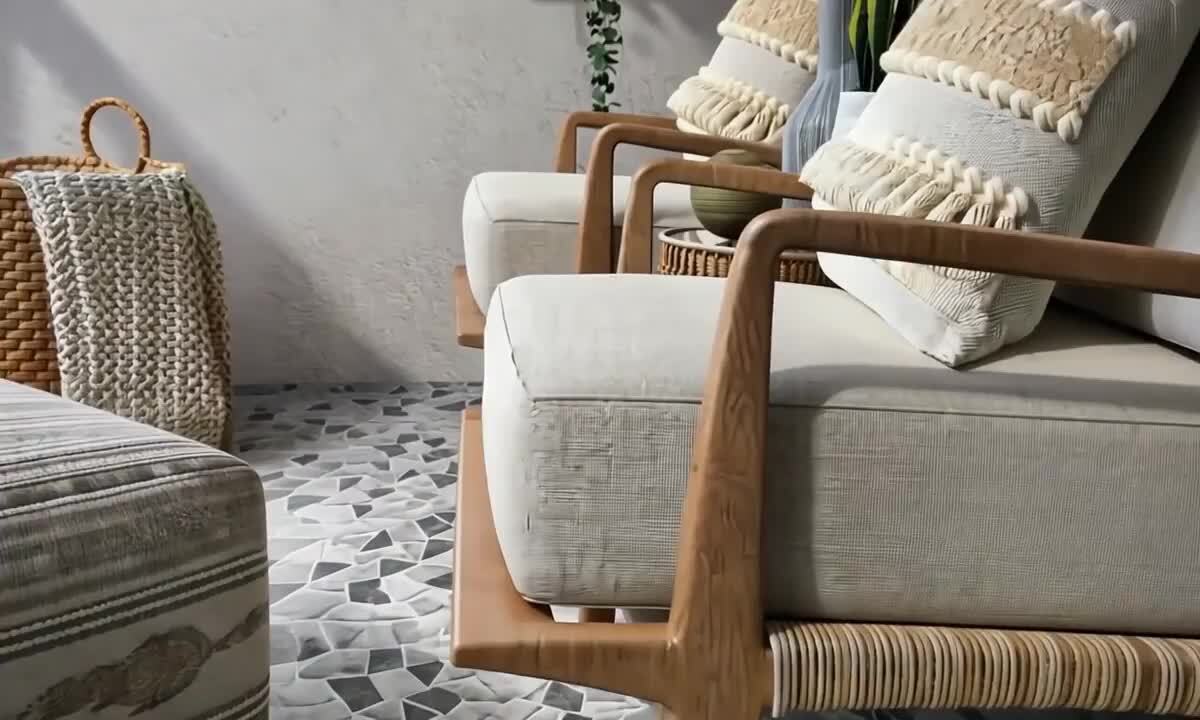 White Deck Pebble 12 in. x 12 in. Outdoor Patio Flooring Recycled Glass Interlocking Mosaic Floor Tile (4 sq. ft./Case)