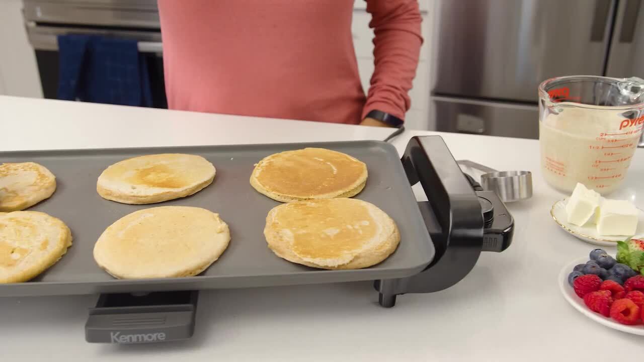 Nonstick Electric Griddle for 8 Pancakes or Eggs At Once (10x18)