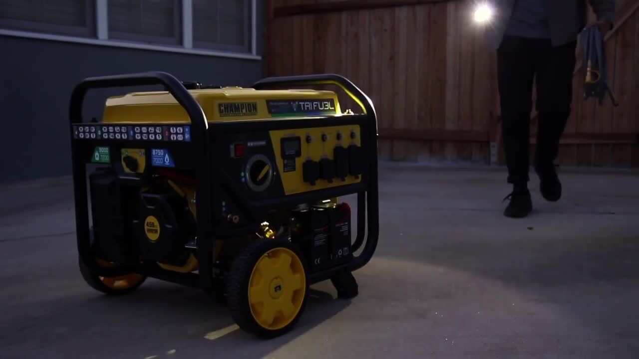 champion power equipment 8000 running watt gasoline propane portable generator