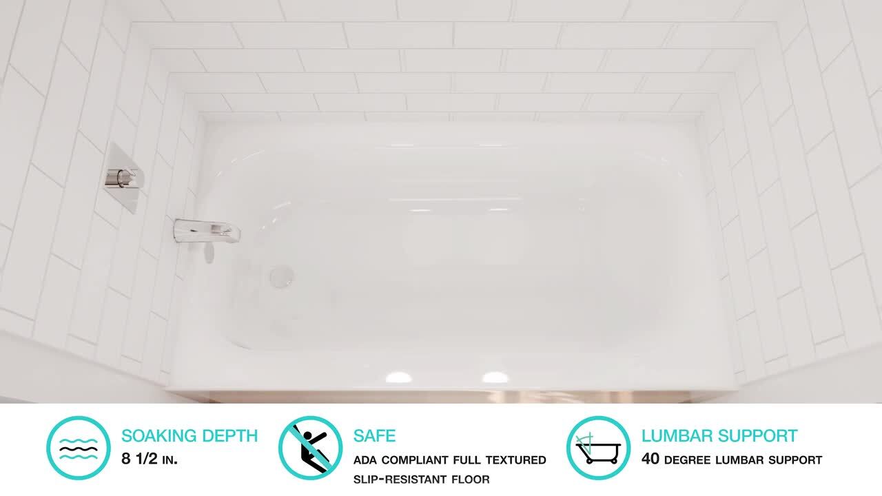 Bootz Industries - Aloha 60 in. x 30 in. Alcove Soaking Bathtub with Right Drain in White