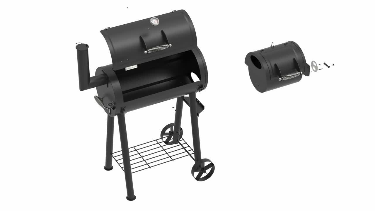 Captiva Designs Charcoal Grill with Offset Smoker, All Metal Steel Made  Outdoor Smoker, 512 sq.in Cooking Area, Best Combo for Outdoor Garden Patio