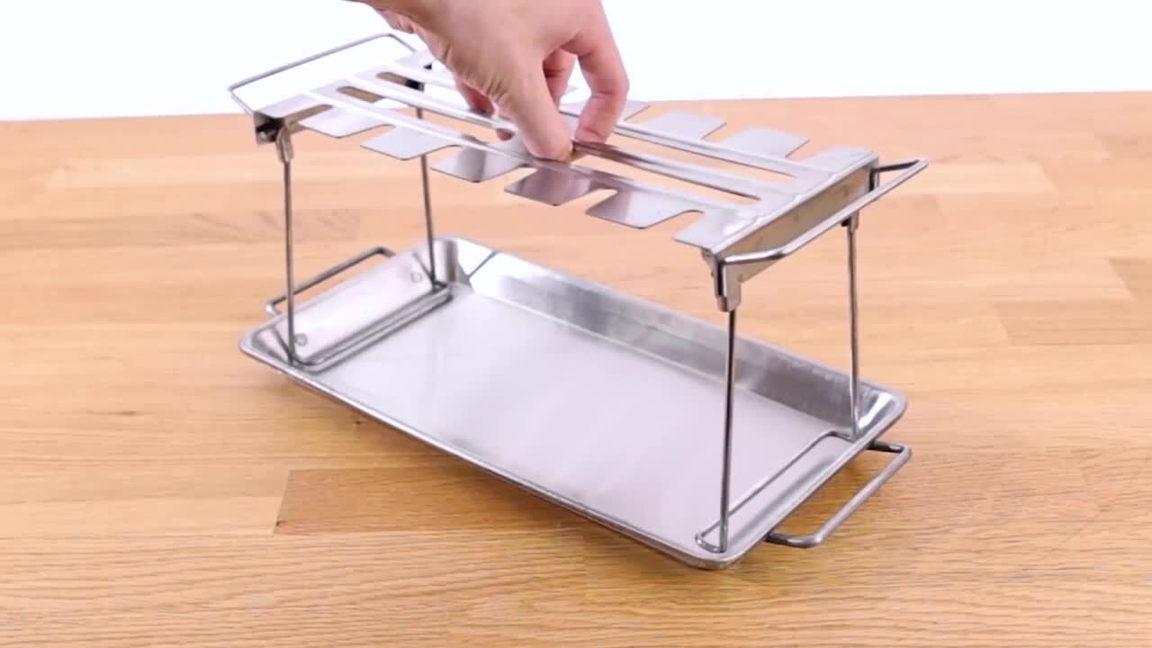 Broil King Stainless Steel Roaster Wing Rack With Pan 64152 - The