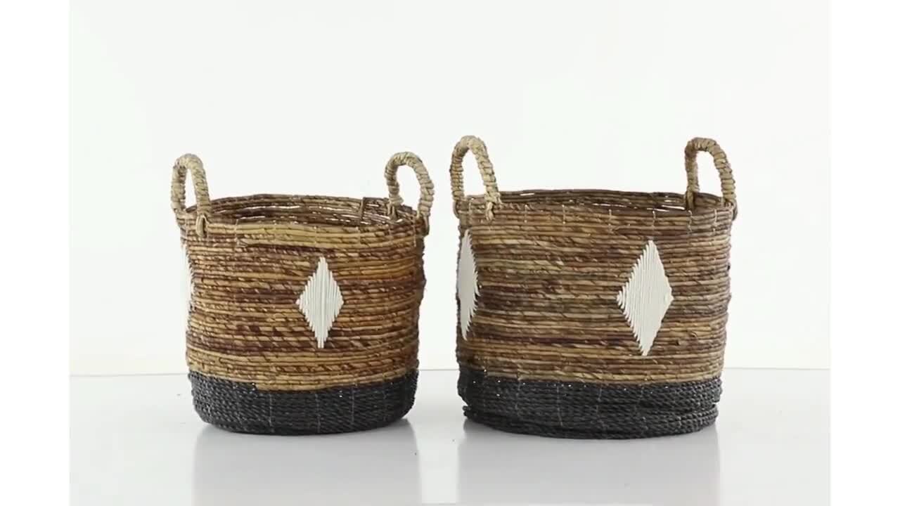 Nesting Palm Leaf Natural Storage Basket