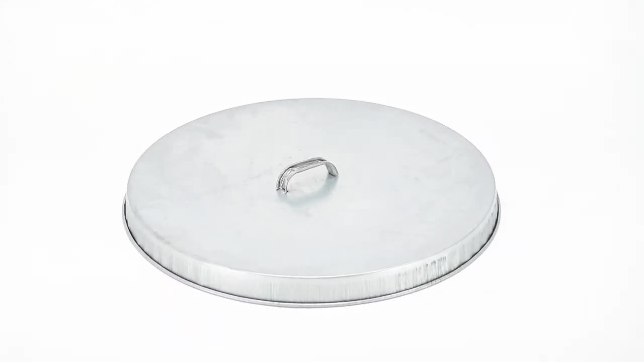 Vestil 55 Gallon Closed Head Drum Cover - Galvanized Steel Burn Barrel Lid, 24.25 In