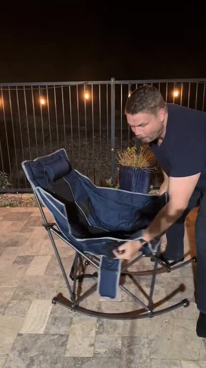 SEEUTEK Outdoor Patio Oversized Foldable Heated Rocking Camping