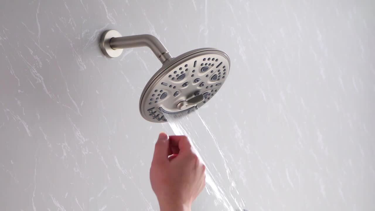 In2ition Two-in-One 4-Spray 5.9 in. Dual Wall Mount Fixed and Handheld H2Okinetic Shower Head in Matte Black