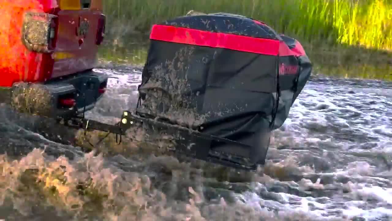 Mockins 500lb Capacity Rustproof Hitch Mount Cargo Carrier 48inx18inx6in + 15 Cu.ft Waterproof Cargo Bag and Packing Cubes, Red