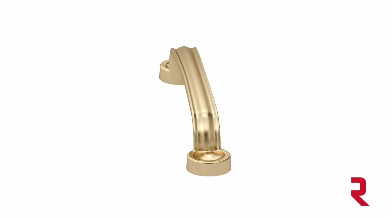 Arezzo Collection 5 1 16 in. 128 mm Satin Brass Traditional Curved Cabinet Bar Pull