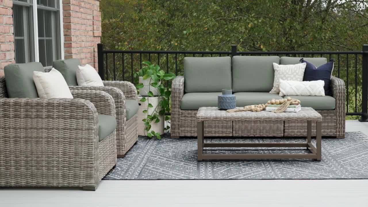 sunbrella 6 piece woven seating set