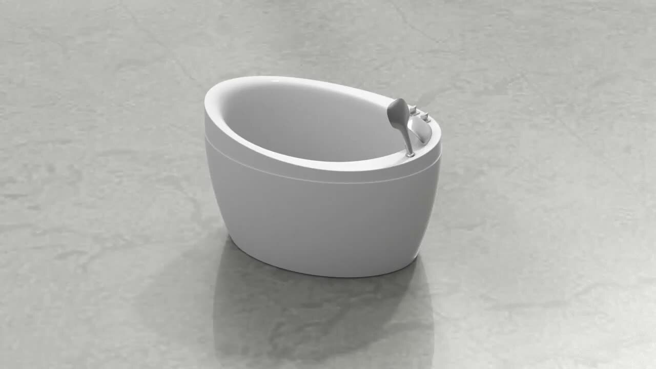 59 in. Center Drain Oval Alcove Non-Whirlpool Bathtub in Glossy White 59 in. Center Drain Oval Alcove Non-Whirlpool Bathtub in Glossy White