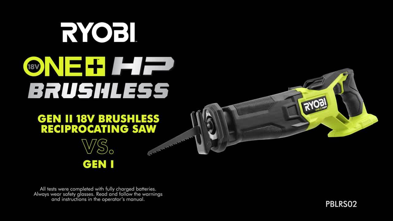 RYOBI - ONE+ 18V HP Brushless Reciprocating Saw Kit with (1) 2.0 Ah and (2) 4.0 Ah HIGH PERFORMANCE Batteries, and Charger