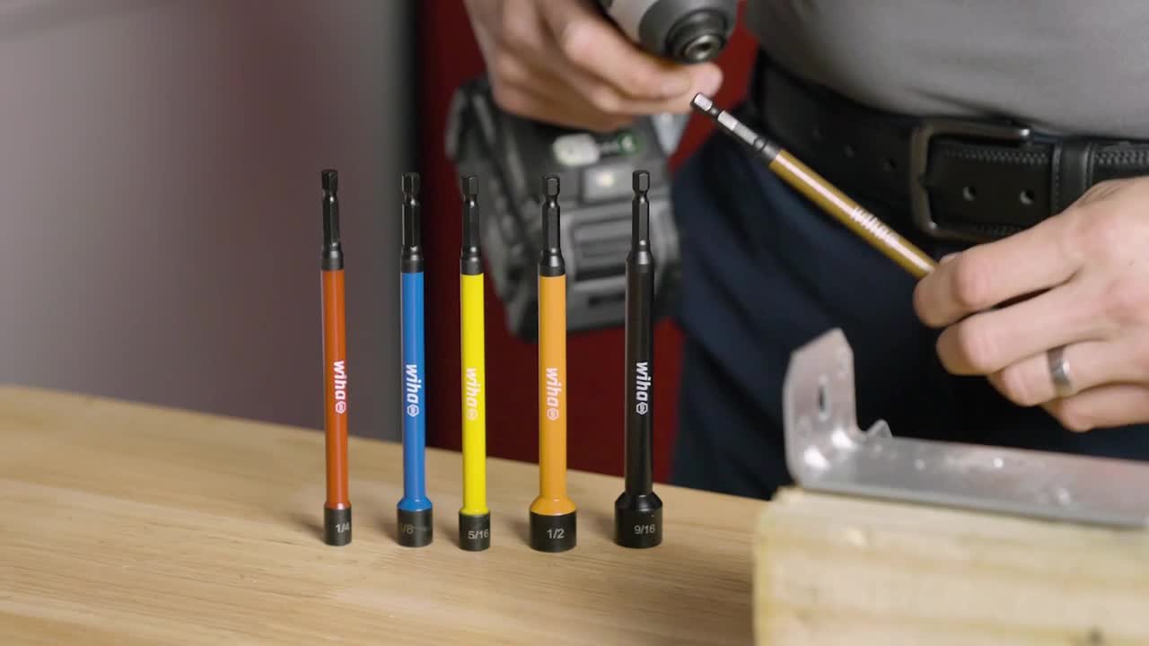 Goliath Industrial 7/16" Impact Magnetic Nut Setters – 6-Pack, Laser Etched, IMNS6-716