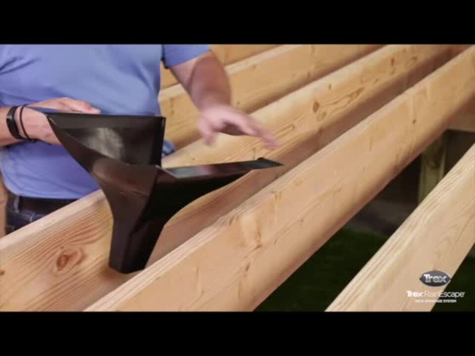 Trex RainEscape Trex 12 ft. RainEscape Plastic Trough Black Deck Drainage System