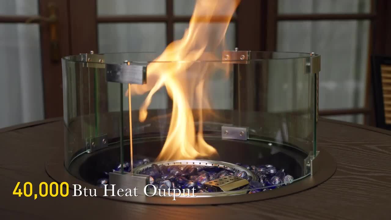 3カートン　専用 INNUMIA 31.5 in. Brown Wicker Propane Fire Pit Table, 40,000