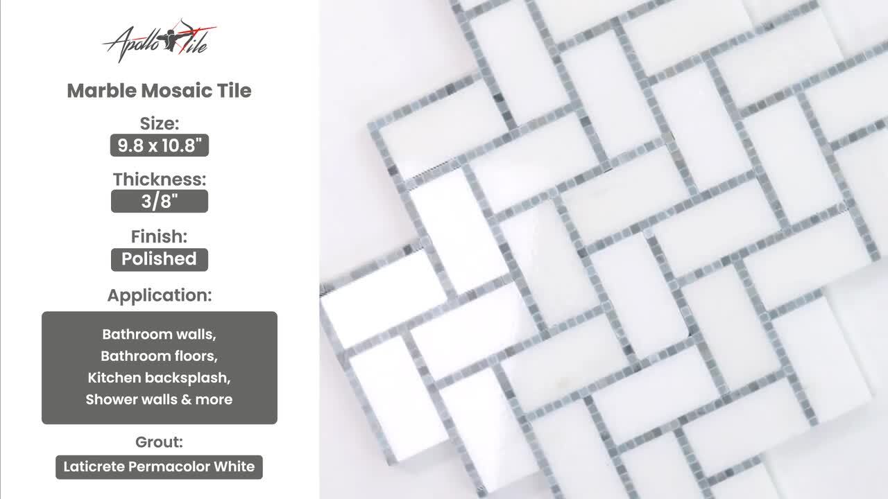 Apollo Tile (Sample) Athens White and Gray 8-in x 8-in Polished Marble Look Floor and Wall Tile