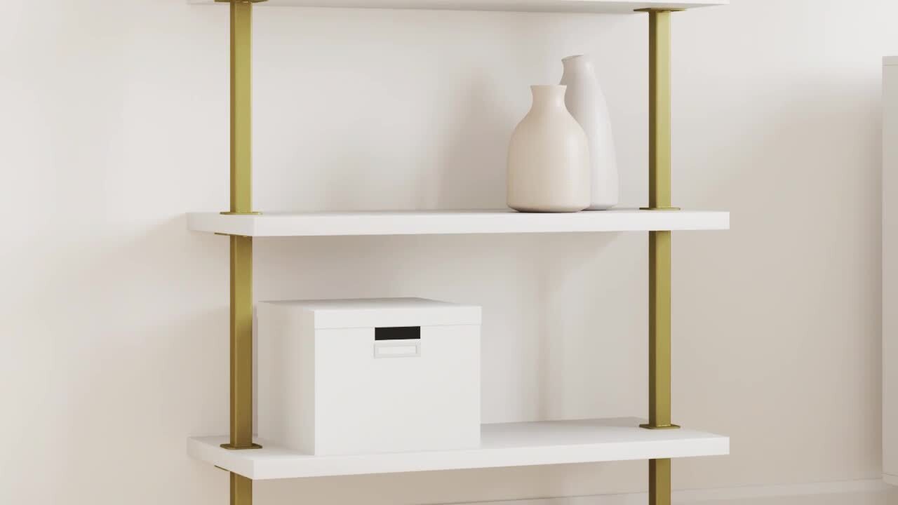 Gold leaning deals bookshelf