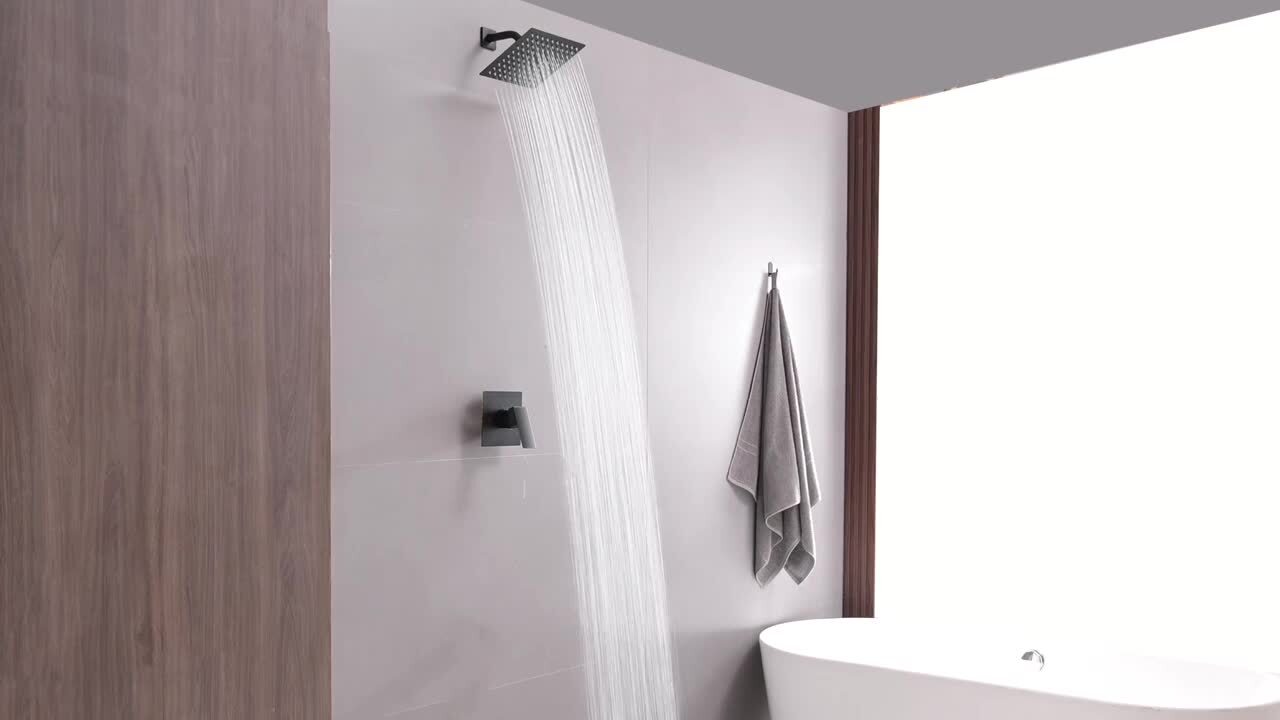Single Handle 1-Spray High Pressure Tub and Shower Faucet with Hand Shower in Matte Black Ceramic Disc (Valve Included) Single Handle 1-Spray High Pressure Tub and Shower Faucet with Hand Shower in Matte Black Ceramic Disc (Valve Included)