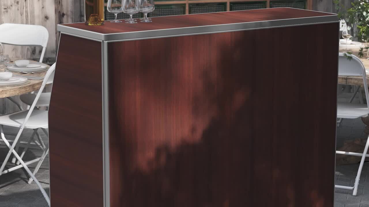 Carnegy Avenue Walnut Woodgrain Portable Bar CGA-XF-527884