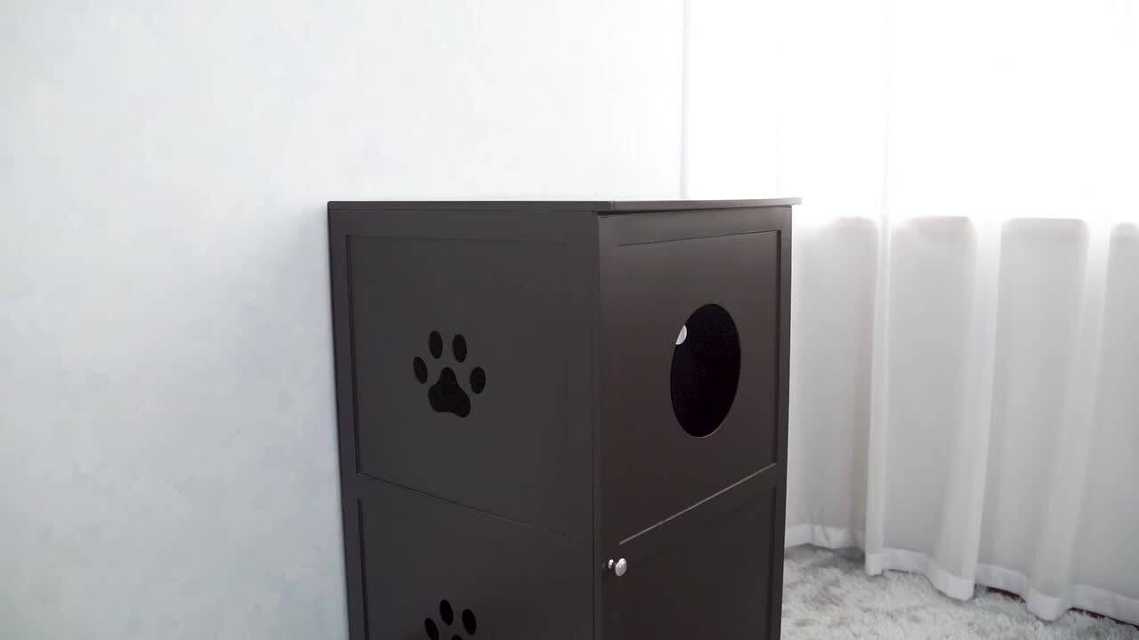 Cat litter box connected to clearance plumbing