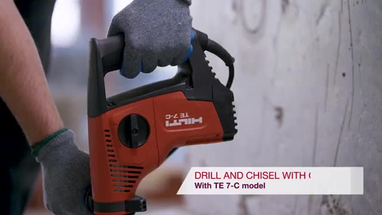 Hilti 3476284 120-Volt SDS-Plus TE 7-C Corded Rotary Hammer Drill Kit with 2 TE-CX Hammer Drill Bits