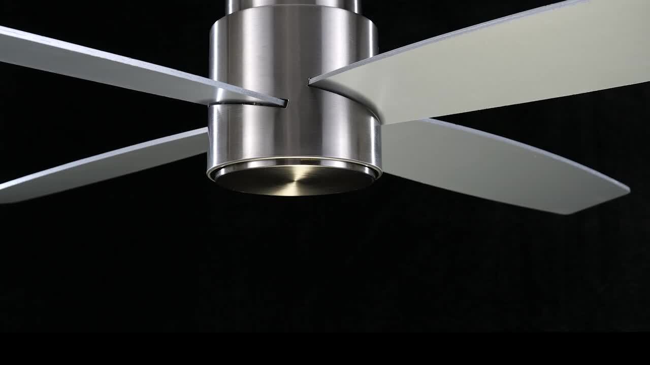 Casablanca Bullet LED 54-in Brushed Nickel Indoor Ceiling Fan with Wall-Mounted Remote (4-Blade)