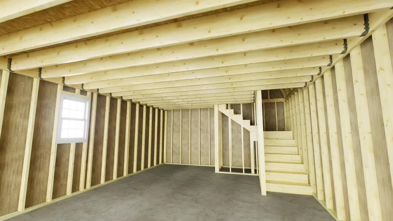 Best Barns - Handcrafted Homestead XL 16 ft. x 28 ft. Two-Story Wood Barn Kit with Loft (Staircase Included)