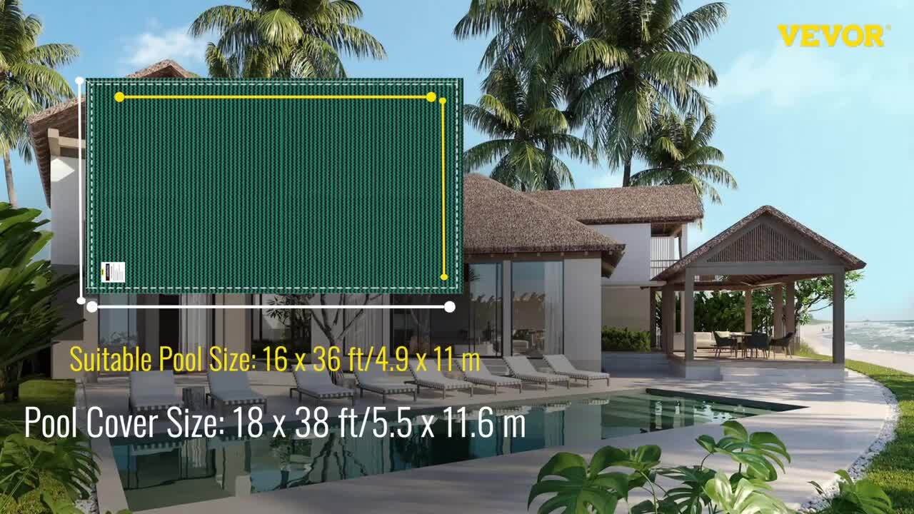 VEVOR Pool Safety Cover Fits 14 x 26 ft. Rectangle Inground VEVOR Pool Safety Cover Fits 14 x 26 ft. Rectangle Inground