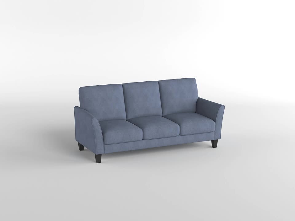 Lazzara Tesoro 78.5 in. W Flared Arm Textured Fabric Rectangle