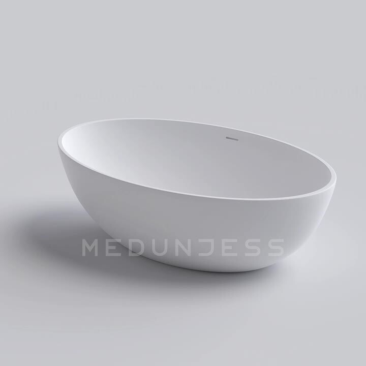 MEDUNJESS Karita 67 in. Stone Resin Solid Surface Matte Flatbottom