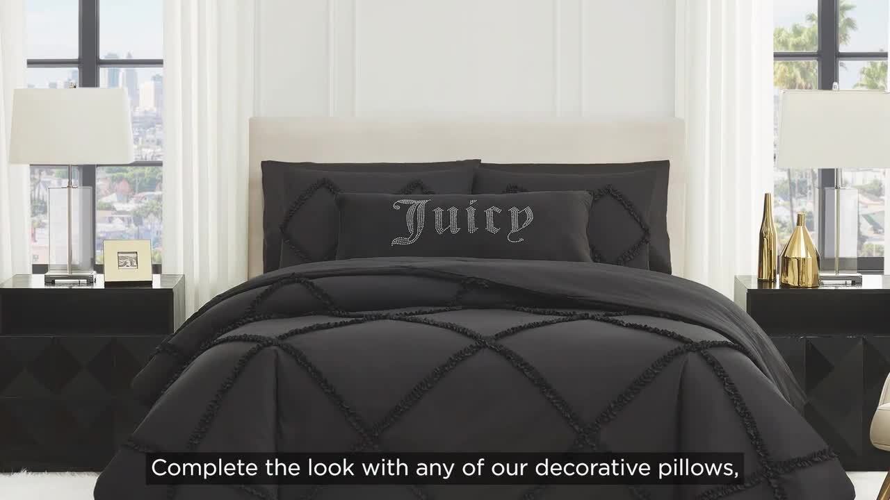 JUICY COUTURE Diamond Ruffle 3-Pcs Black King Reversible Comforter Set  JYZ020641 - The Home Depot