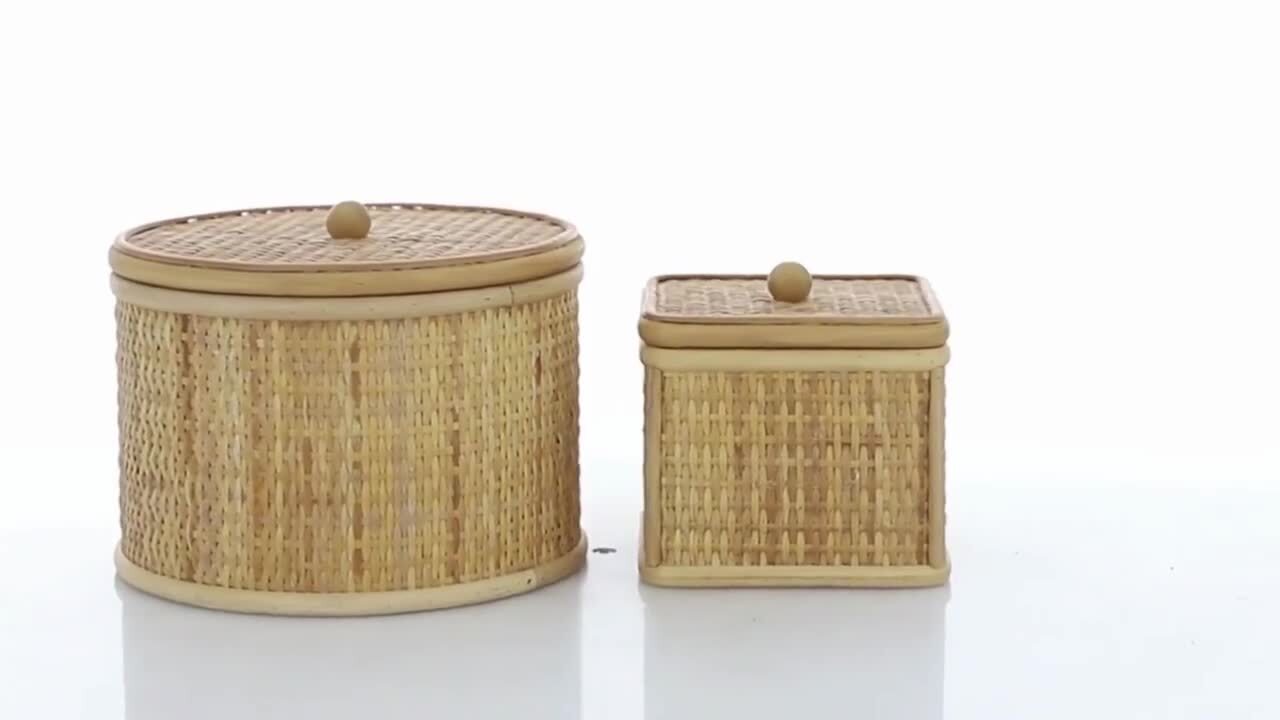 Rattan Decorative Storage Boxes set/2 — Grace Home Decor