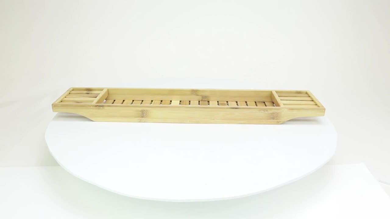 LANGRIA 100% Natural Bamboo Bathtub Caddy Over-the-Tub Tray Organizer - Bed  Bath & Beyond - 30317608