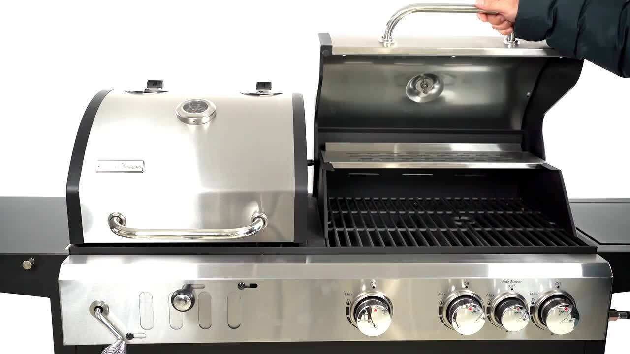 217 Fire King Phelbee ローフパン ラージレフ3p PHI VILLA 3-Burner Dual Fuel Grill Propane and Charcoal in