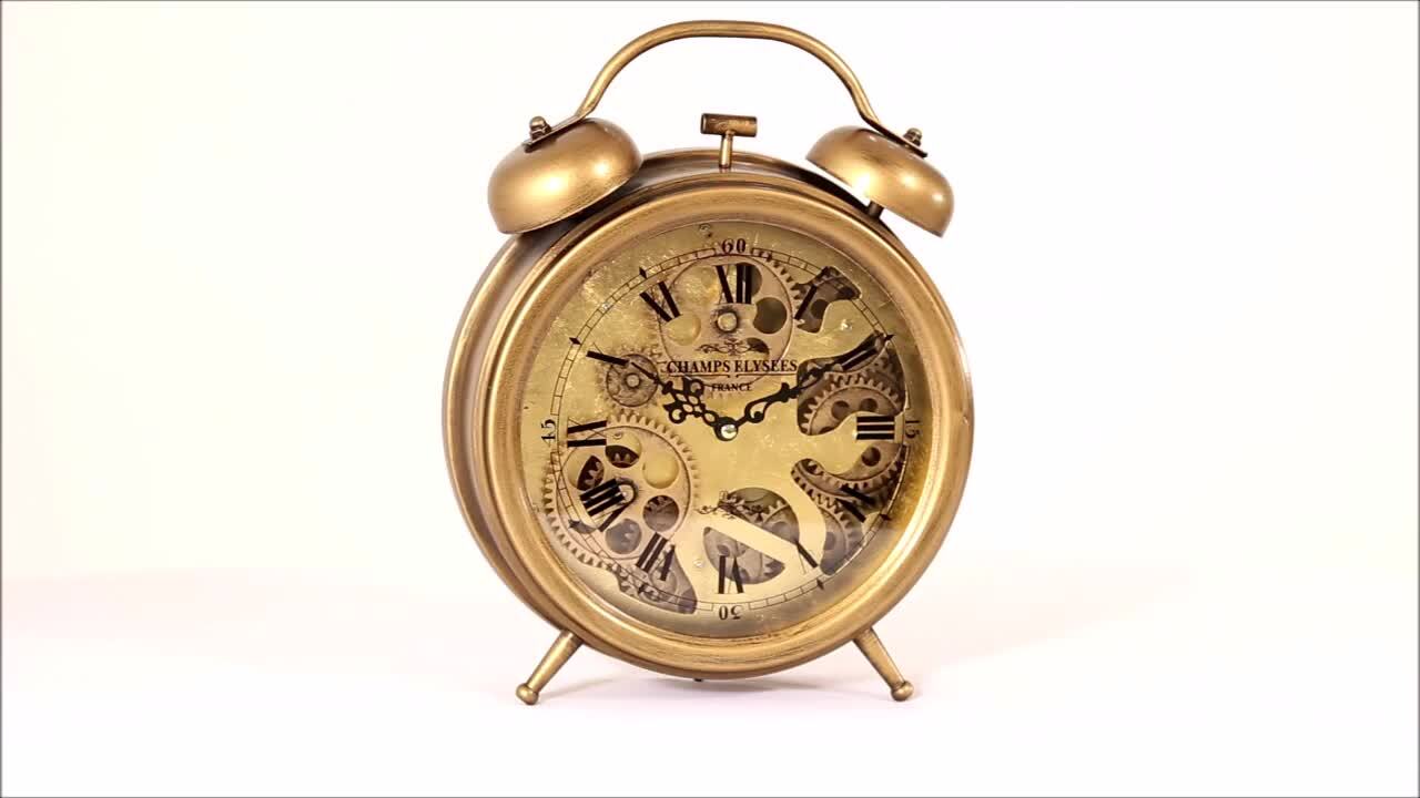 Yosemite Home Decor Brass Gears Table Top Clock 5120007 - The Home