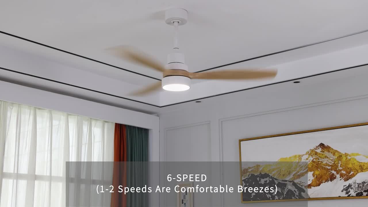 Sofucor 52 in. Indoor/Outdoor Wood Black Ceiling Fan with