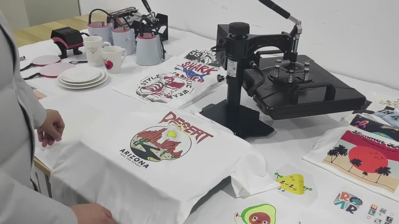 Heat Press Machine for Tshirts, 5 in 1 Heat Transfer Machine, 12 X 15  Heat Printing Press for Sublimation Combo with 360 Degree Rotation Swing  Away