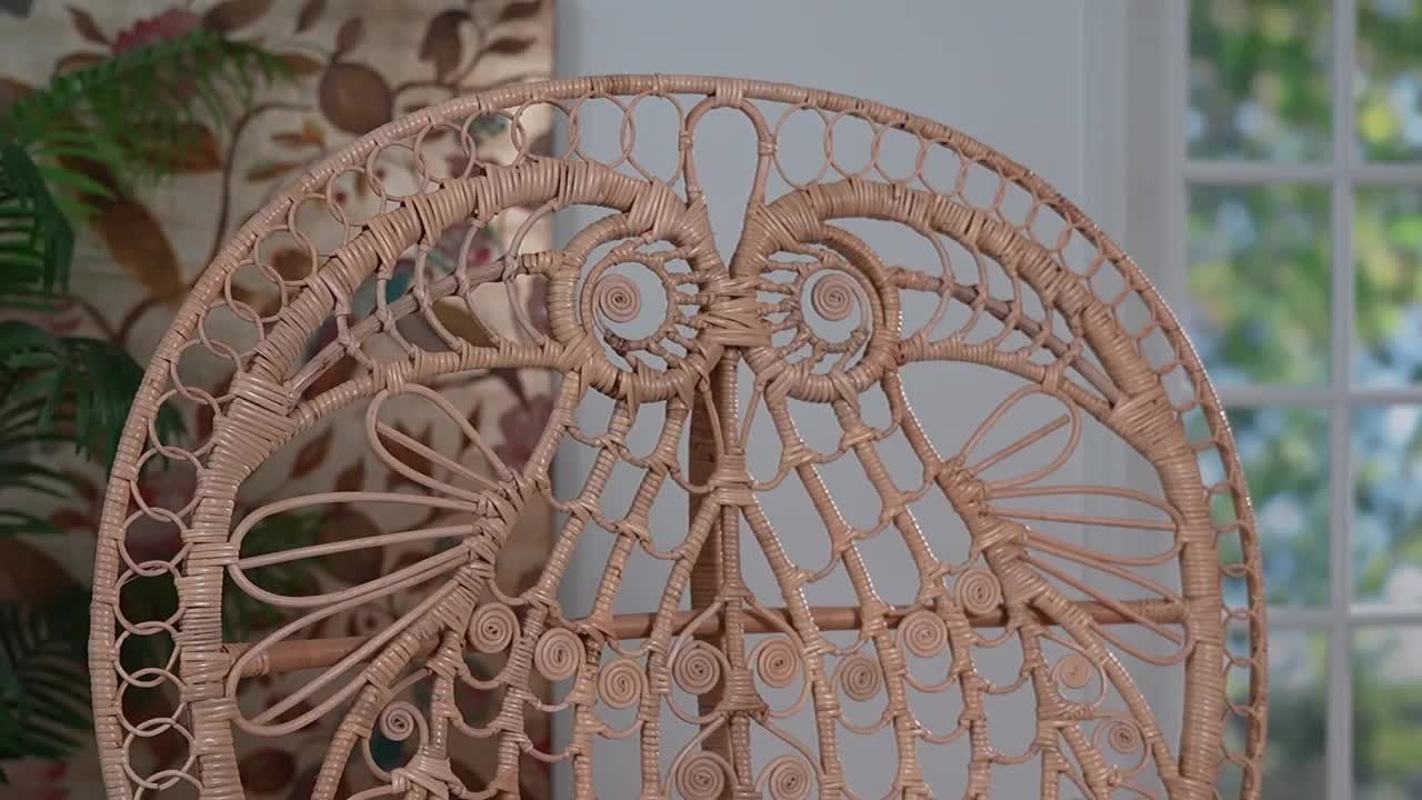 bali & pari Kimiko Natural Brown Rattan Peacock Chair 267-14619-HD