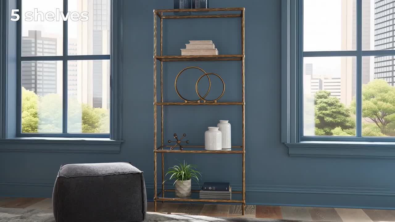 Signature DESIGN BY ASHLEY Ryandale 72.5 in. Tall Antique Brass