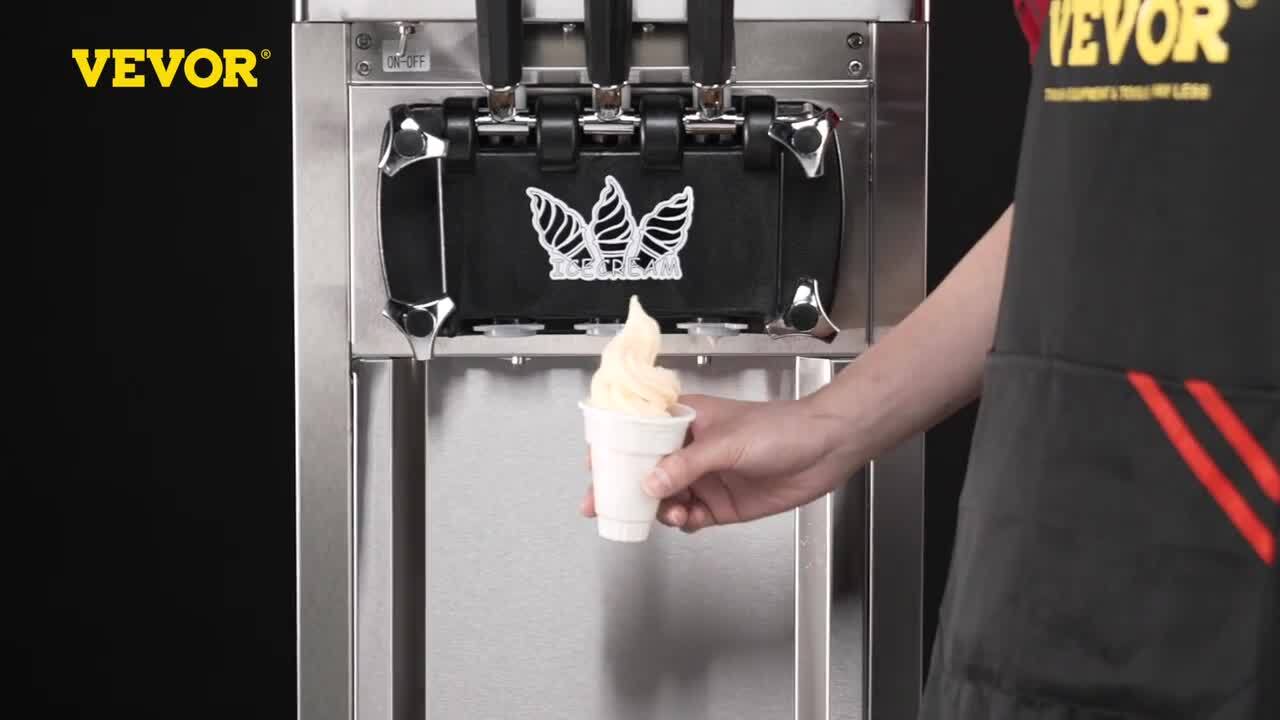 VEVOR Soft Serve Ice Cream Machine for home,3.4 Gal/H Commercial Ice Cream  Maker Machine,Single Flavor Ice Cream Maker w/Pre-Cooling,1200W Countertop