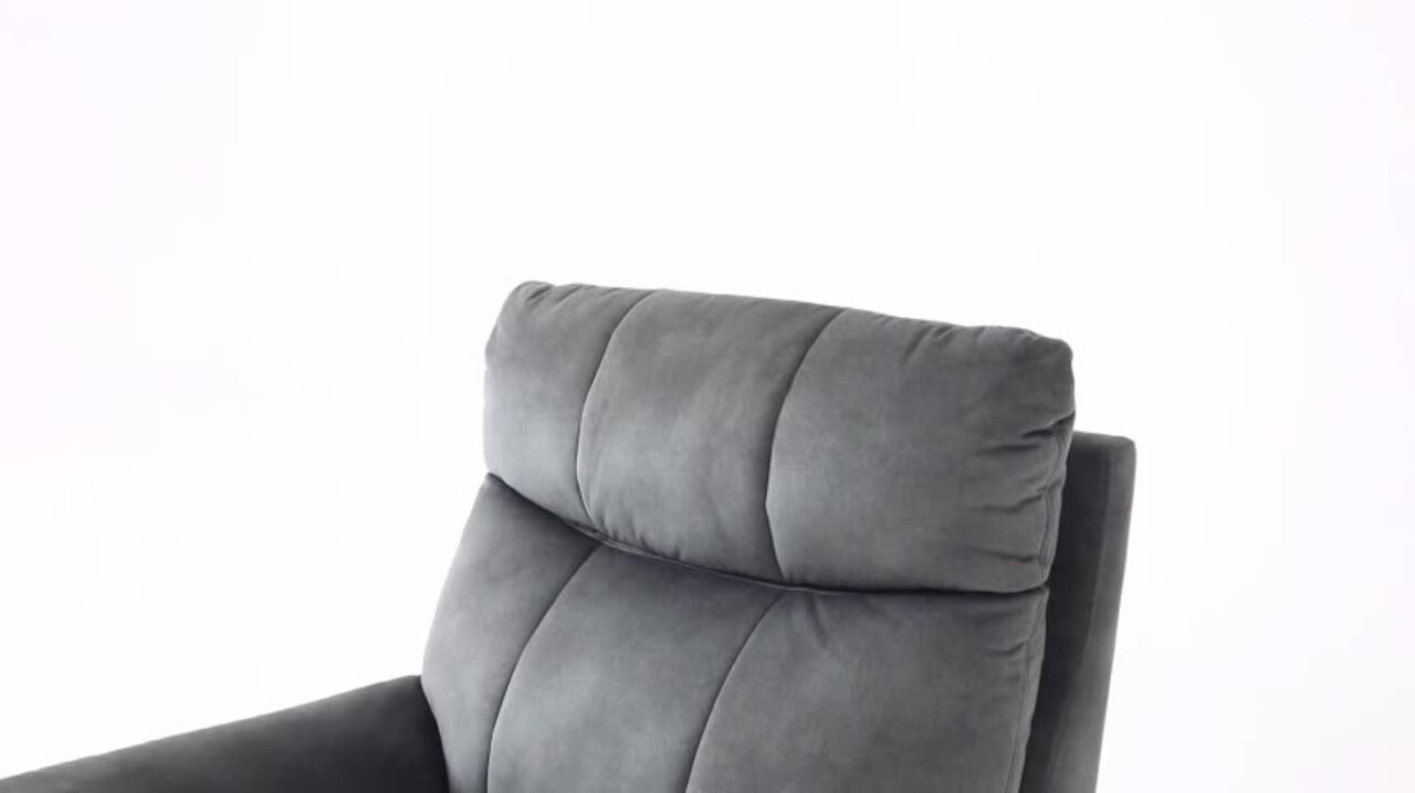 YOFE Large Gray Velvet Manual Recliner Chair with USB and 2-Cup Holders,  360° Swing Massage Heated Single Sofa Chair CamyGY-GIS00006W1521-Recliner01  - The Home Depot