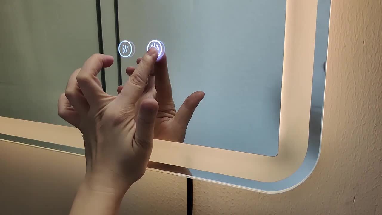 24in x 36in Frameless Led Lighted Bathroom Wall Mounted Mirror